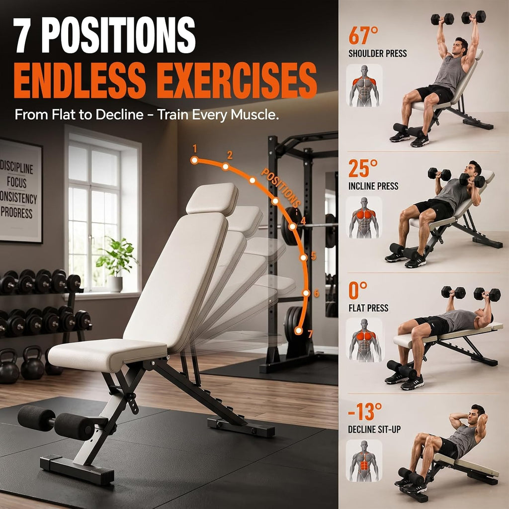 Foldable Adjustable Weight Bench