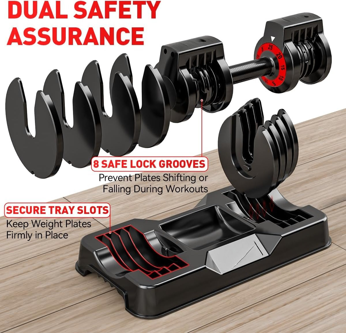 50/100/110LB Adjustable Dumbbell Set of 2