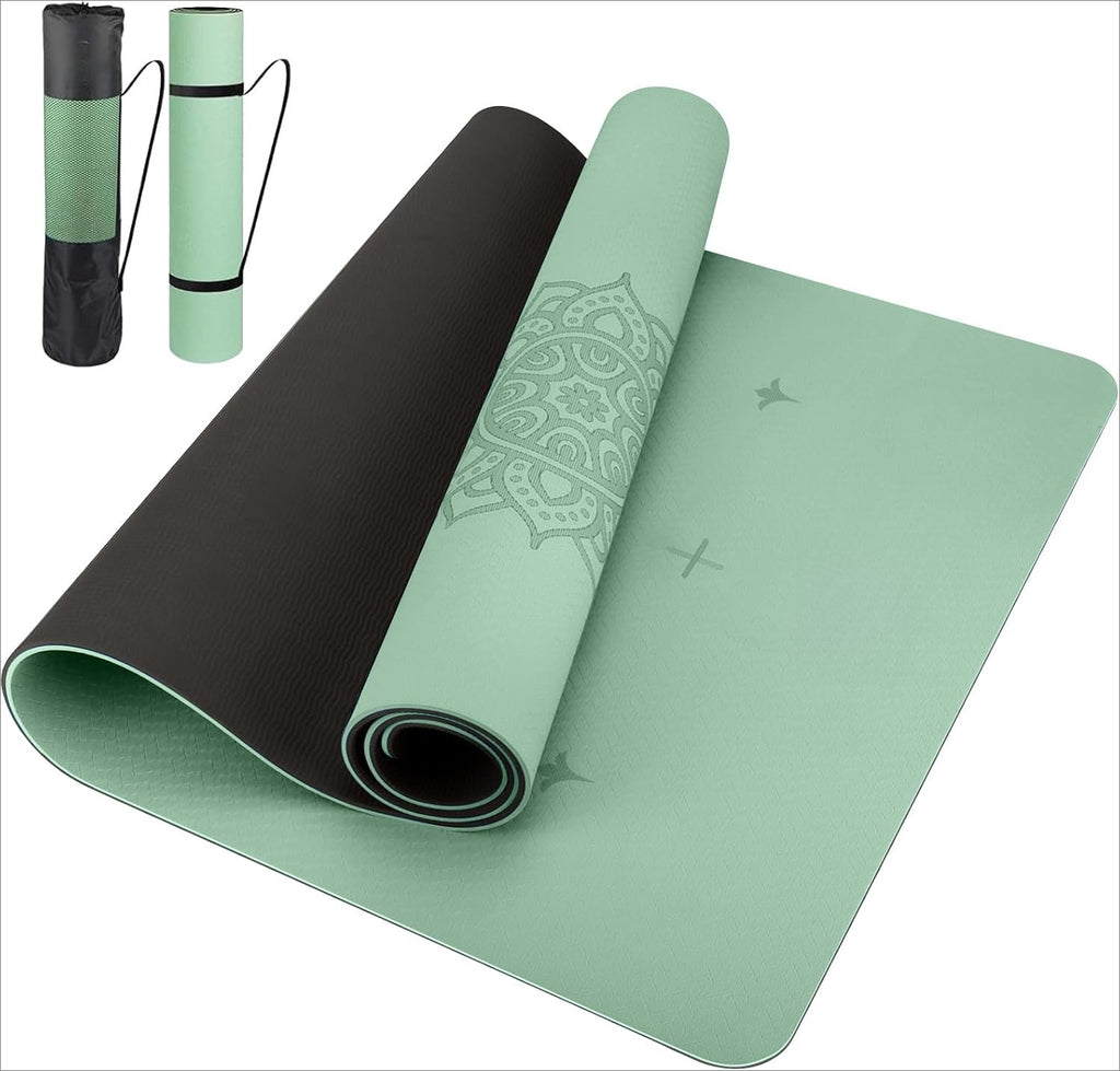 Non Slip TPE Wide Yoga Mat with Alignment Mark