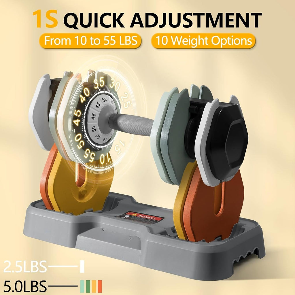 25/55LB Adjustable Dumbbell Pair