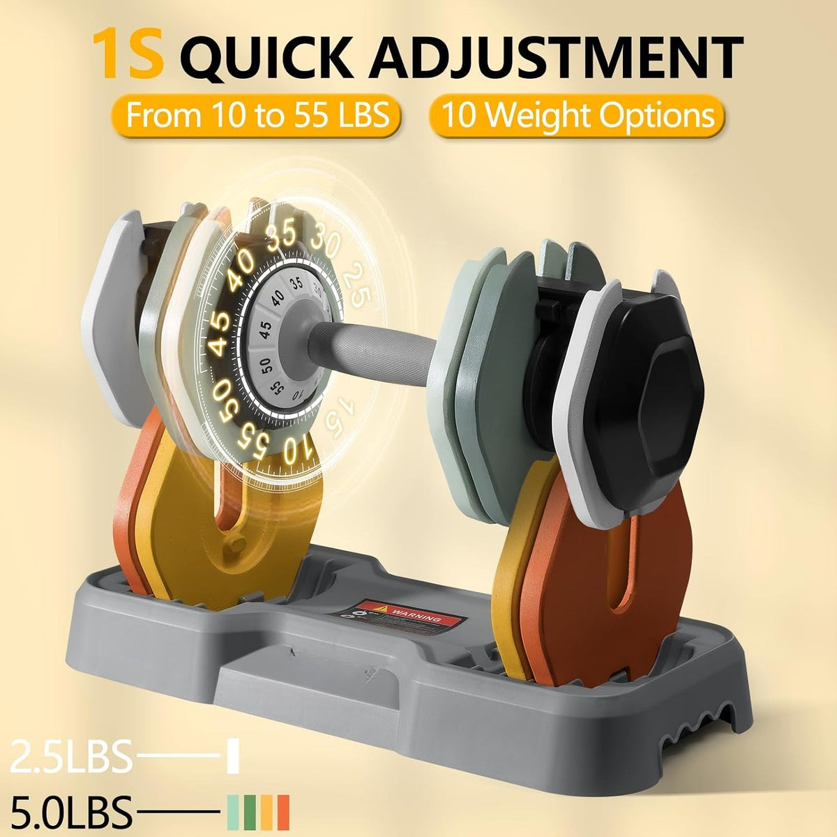 25/55LB Adjustable Dumbbell Pair