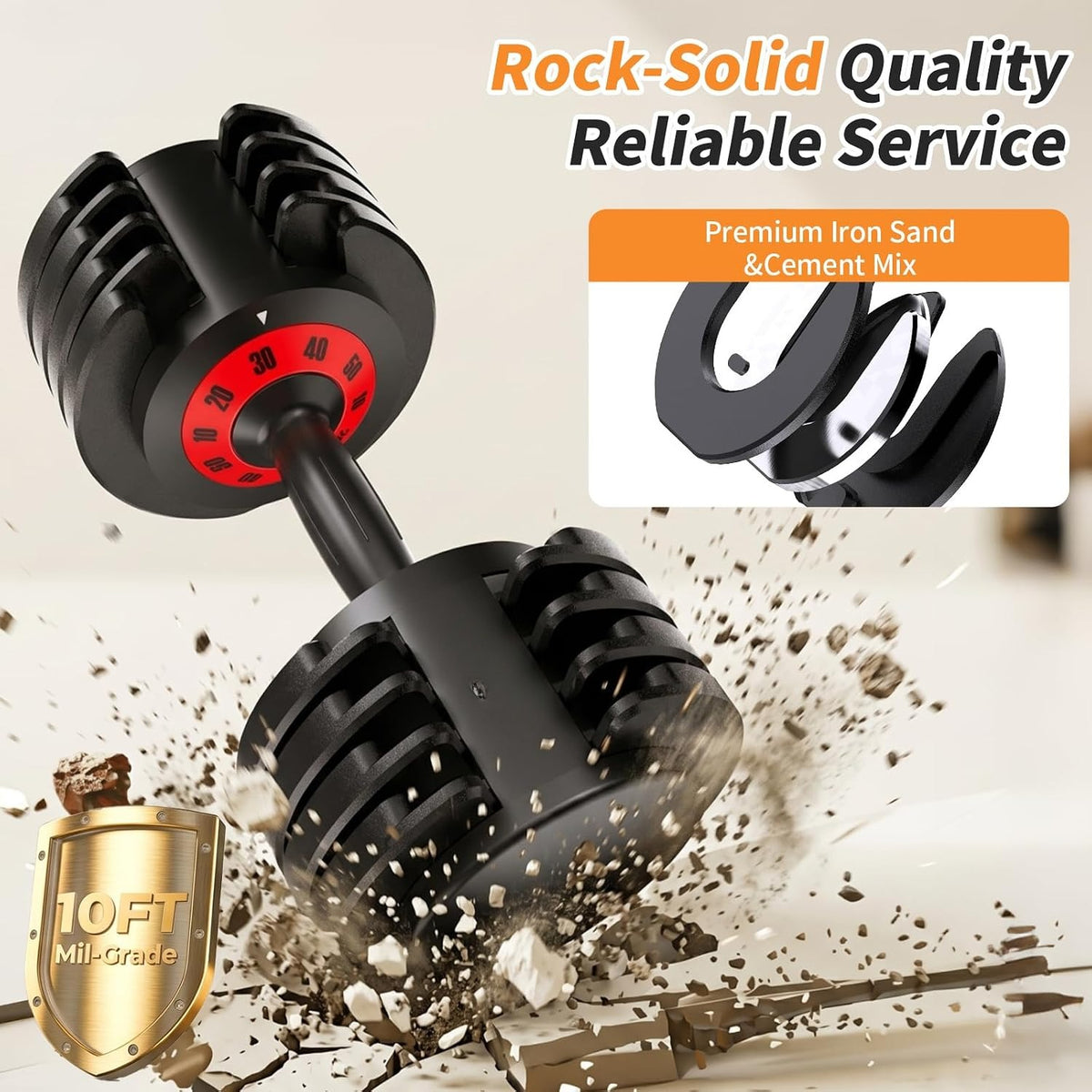 50/100LB Adjustable Dumbbell Set of 2 with Storage Box