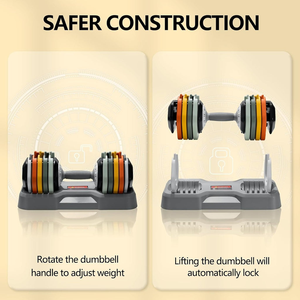 25/55LB Adjustable Dumbbell Pair