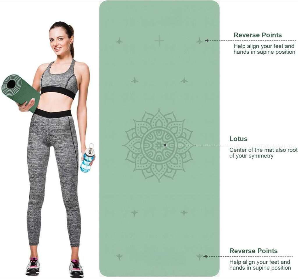 Non Slip TPE Wide Yoga Mat with Alignment Mark