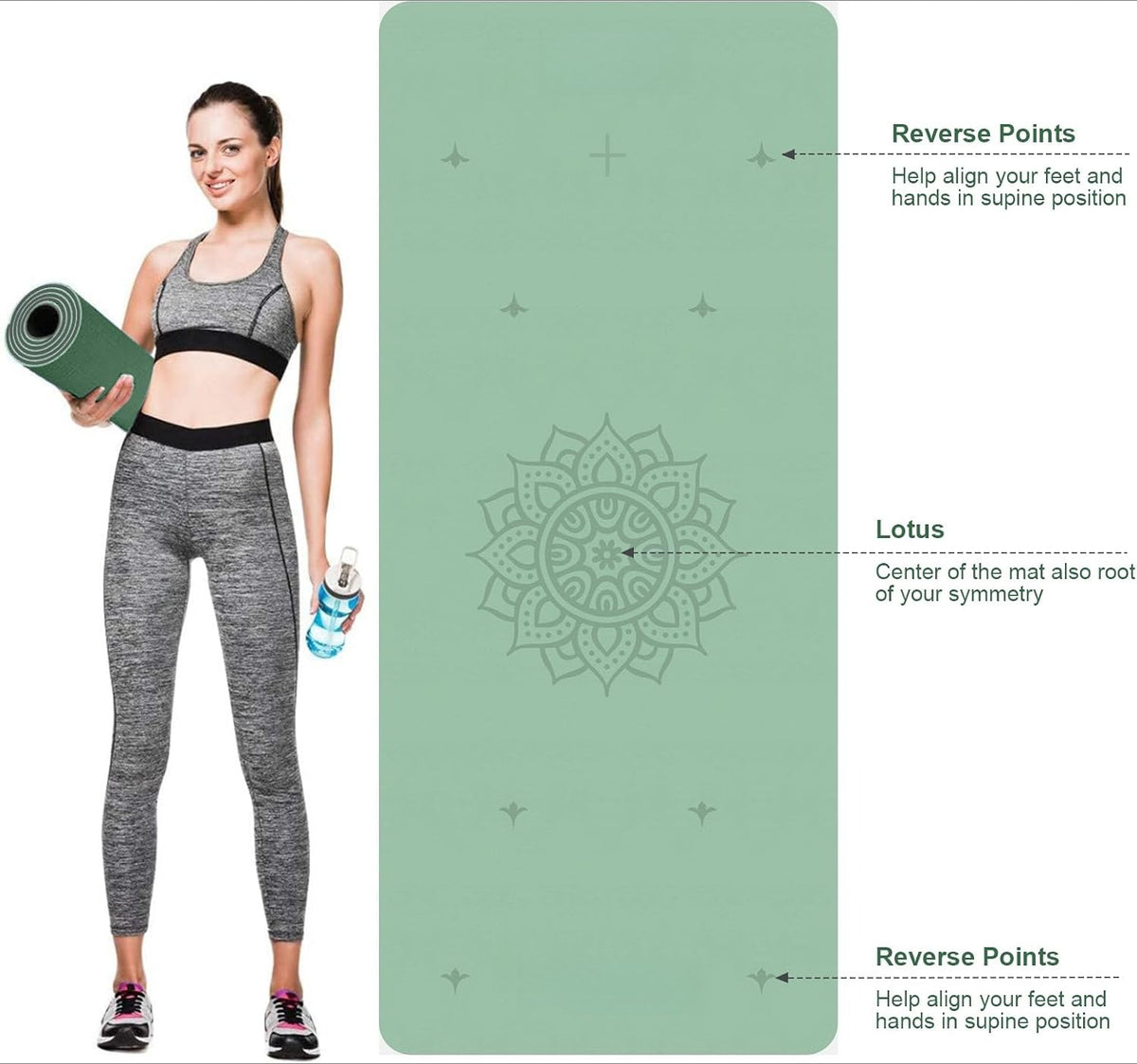 Non Slip TPE Wide Yoga Mat with Alignment Mark