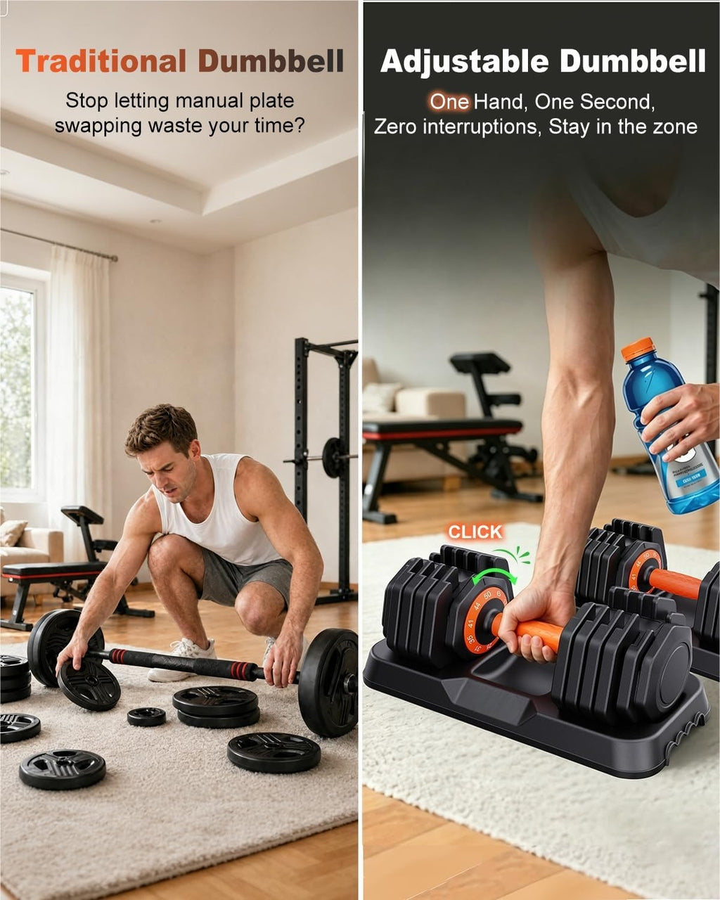 25/50LB 10-in-1 Adjustable Dumbbell Set