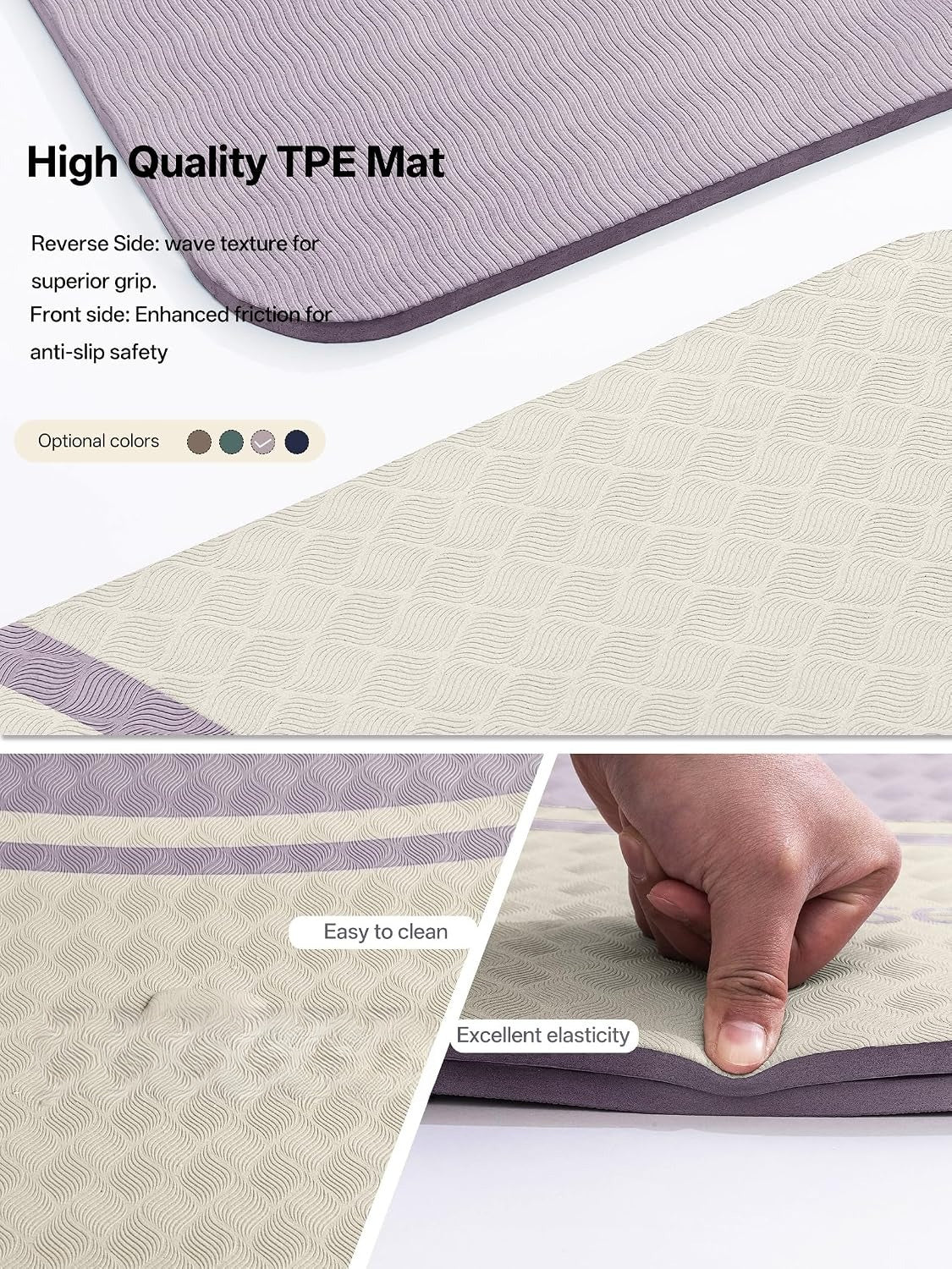10mm Extra Wide Non-Slip Yoga Mat with Strap