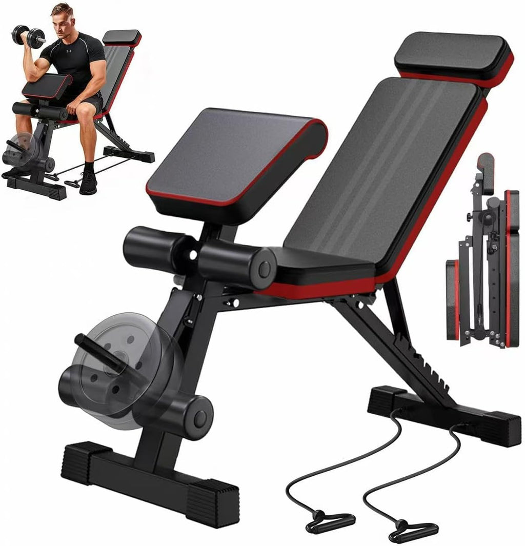 770LBS Foldable Adjustable Weight Bench with Leg Extension