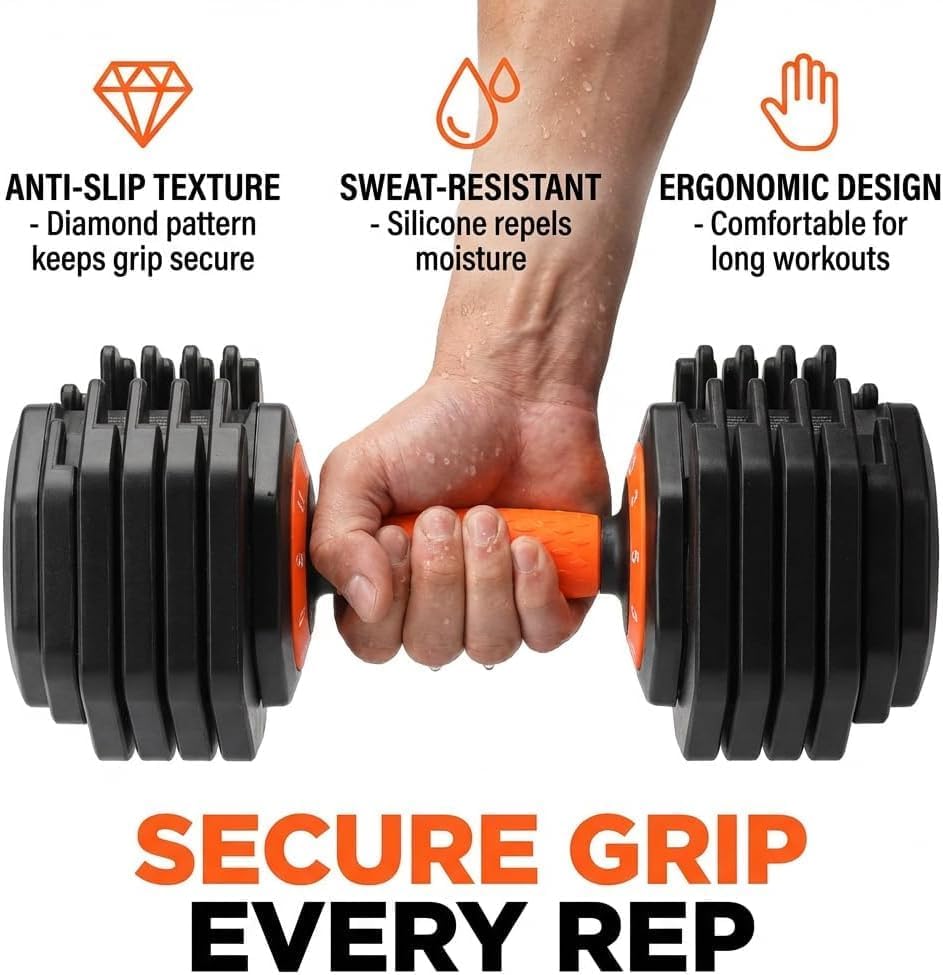 25/50LB 10-in-1 Adjustable Dumbbell Set