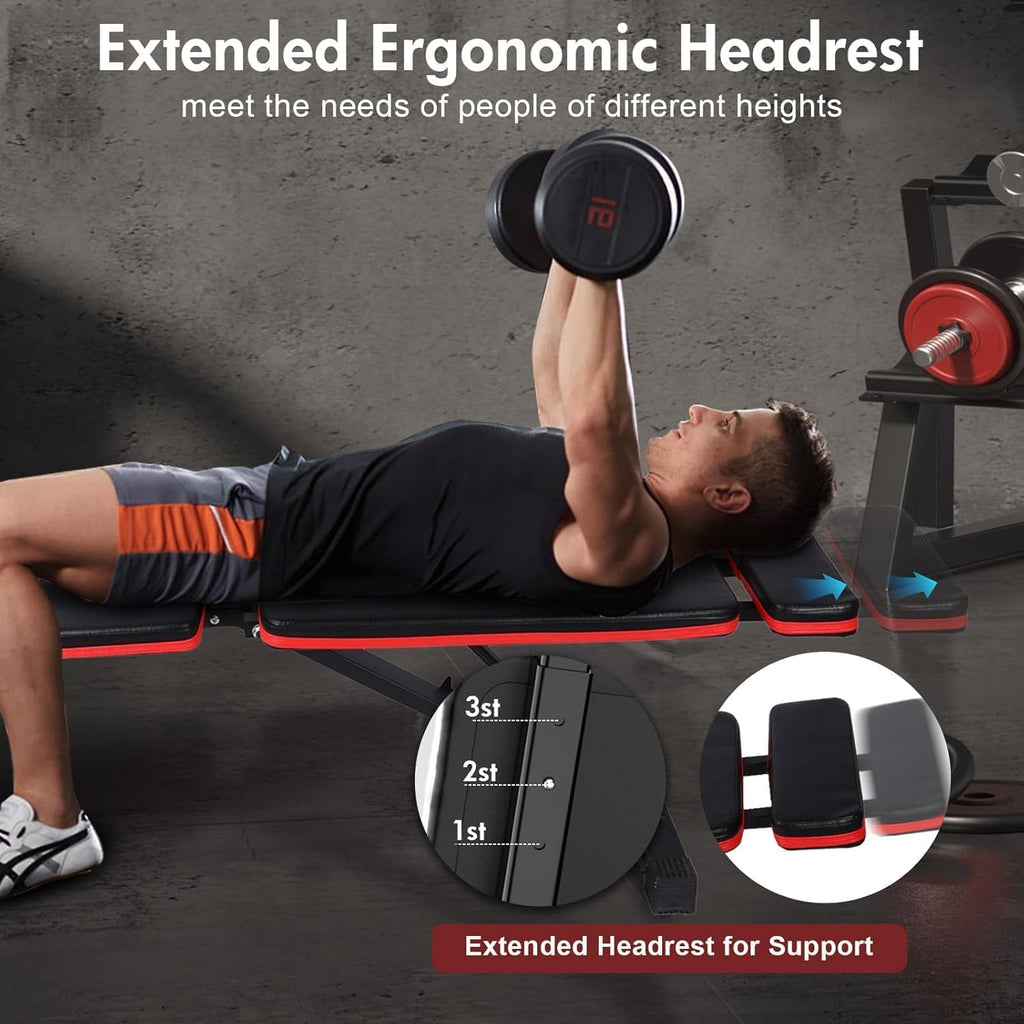 770LBS Foldable Adjustable Weight Bench with Leg Extension