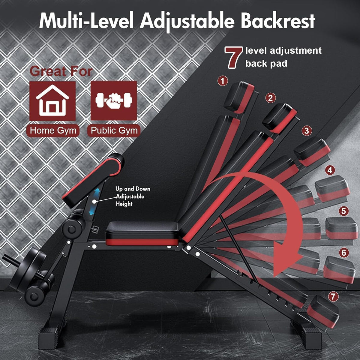 770LBS Foldable Adjustable Weight Bench with Leg Extension