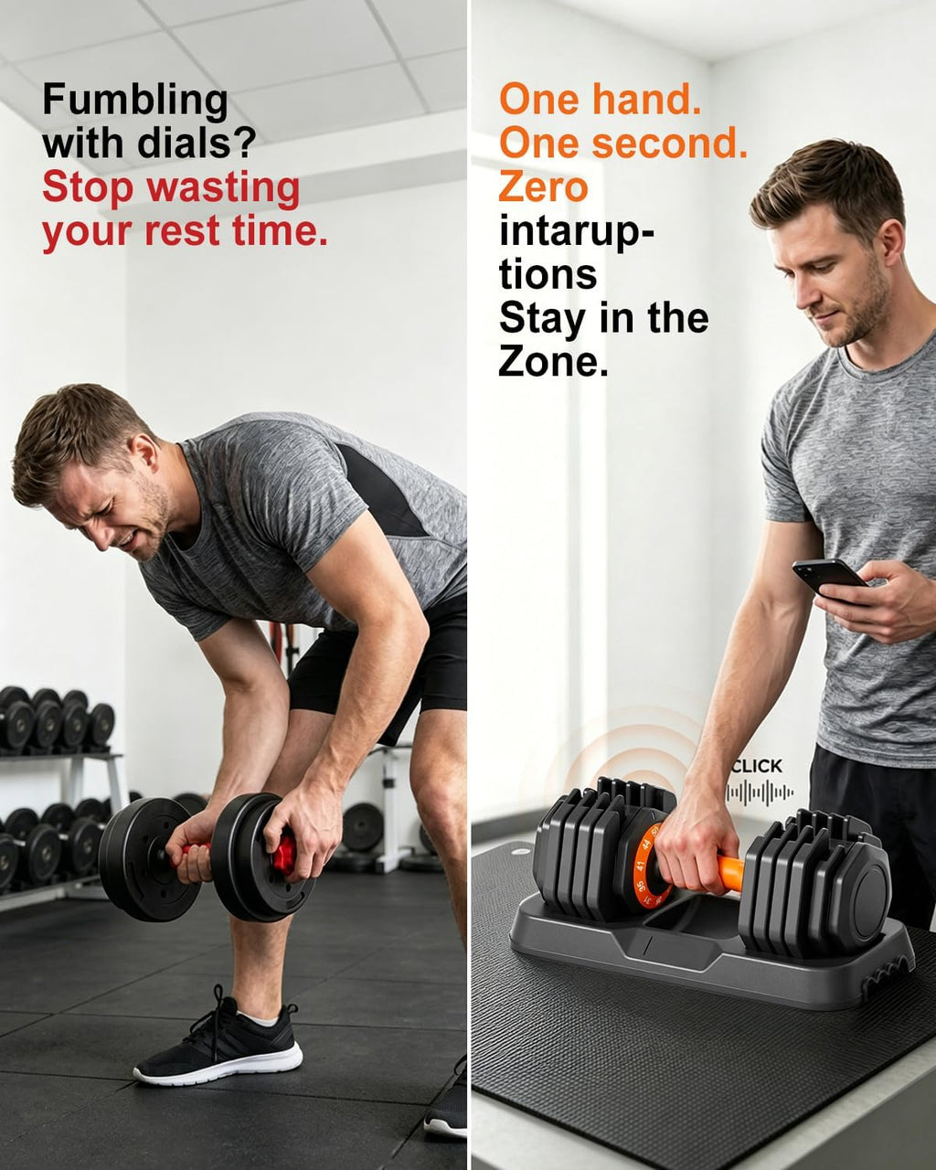 25/50LB 10-in-1 Adjustable Dumbbell Set