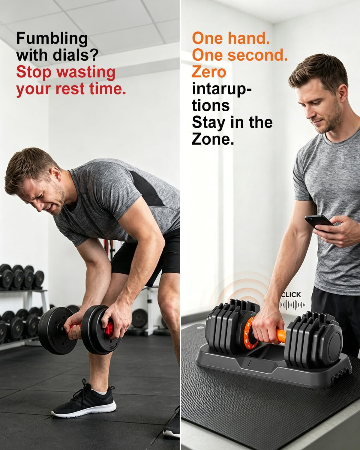 25/50LB 10-in-1 Adjustable Dumbbell Set
