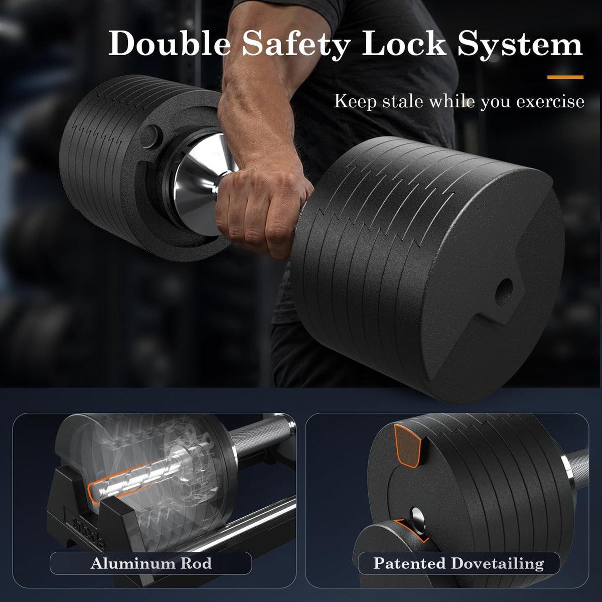 80LB Cast Iron Adjustable Dumbbells