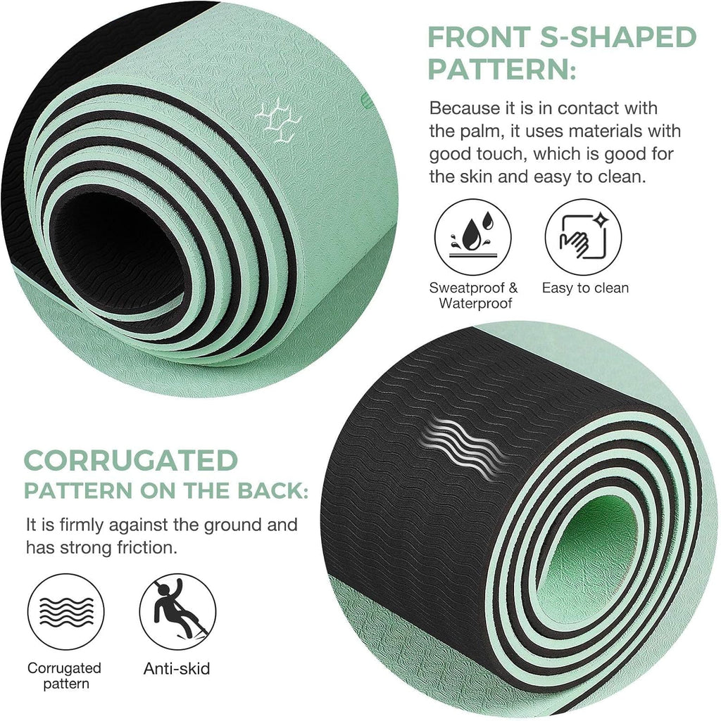Non Slip TPE Wide Yoga Mat with Alignment Mark