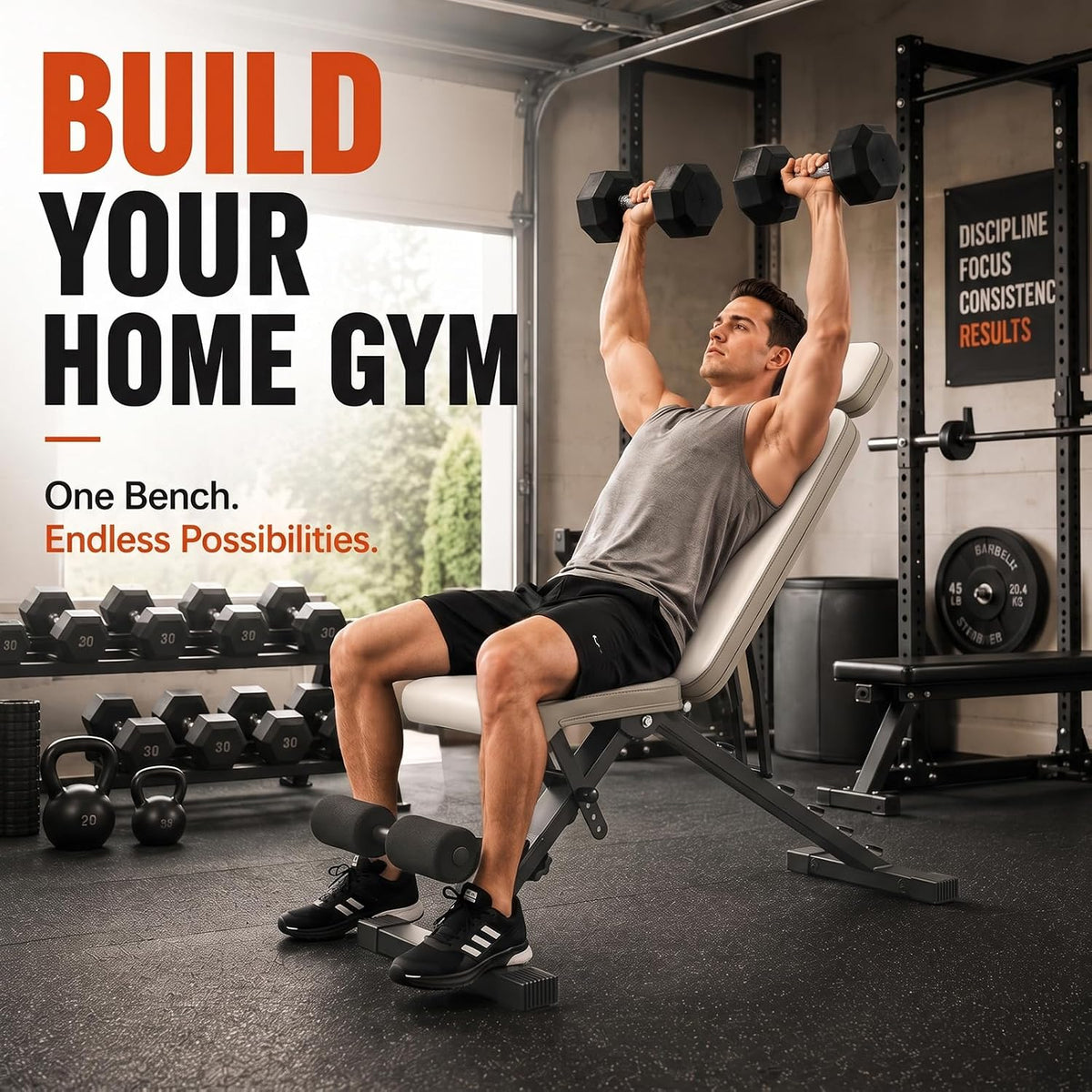 Foldable Adjustable Weight Bench