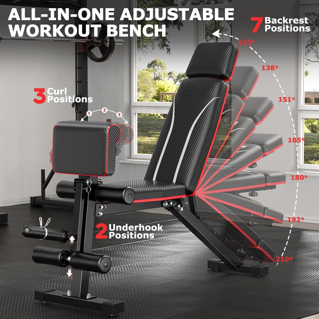 Foldable Bench with Leg Extension Preacher Pad