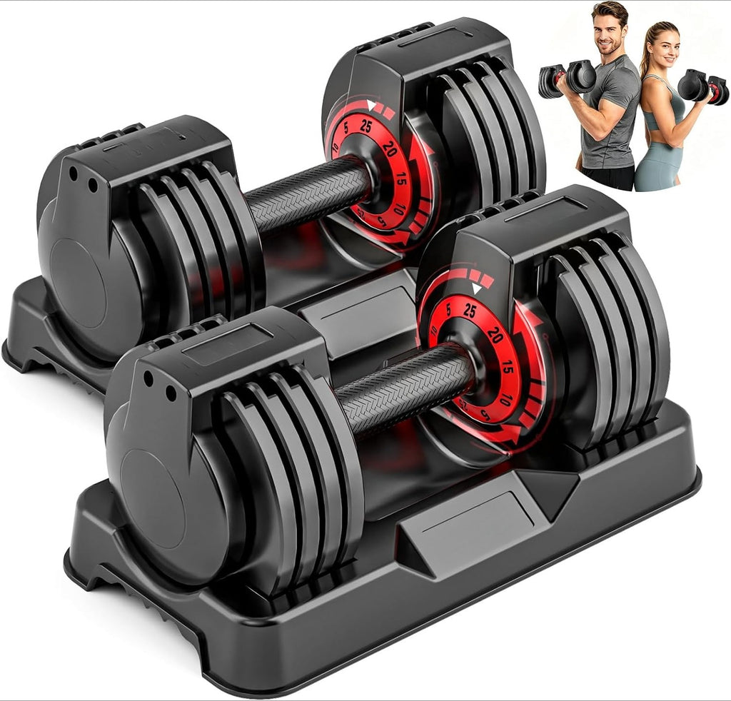 25/50LB 5-in-1 Adjustable Dumbbell Set of 2