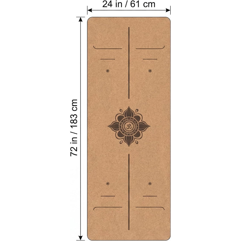 6mm Cork TPE Non-Slip Yoga Mat 72x24"