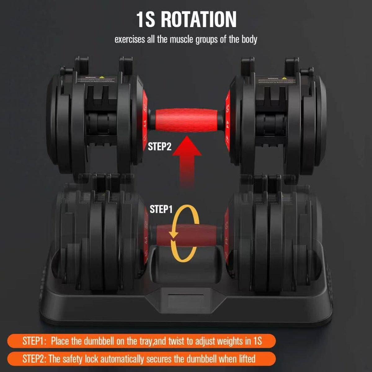 25/50LB 10-in-1 Adjustable Dumbbell Set