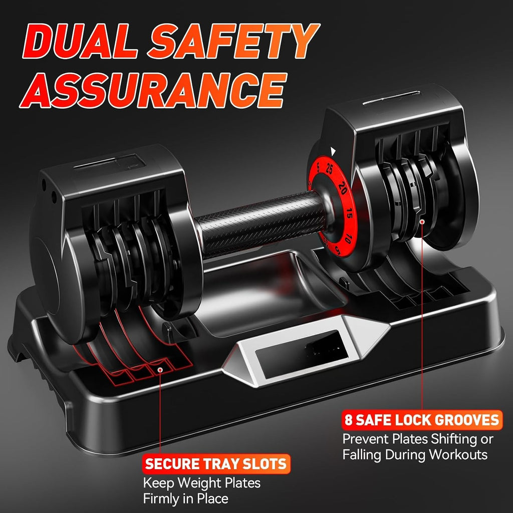 25/50LB 5-in-1 Adjustable Dumbbell Set of 2