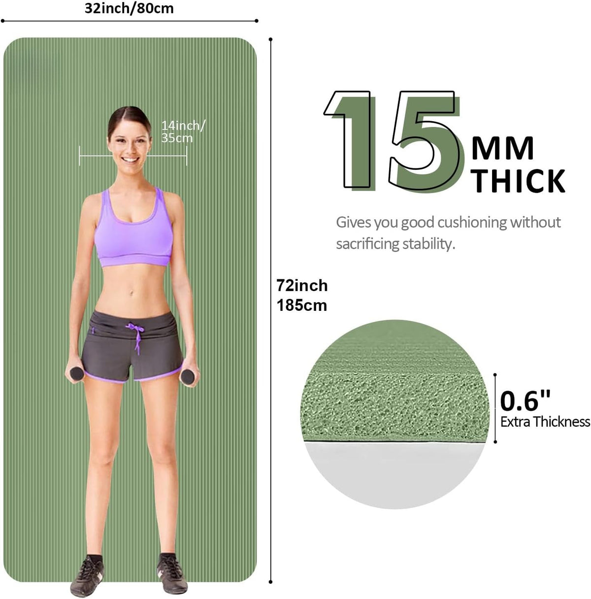 10/15mm Non-Slip NBR Yoga Mat