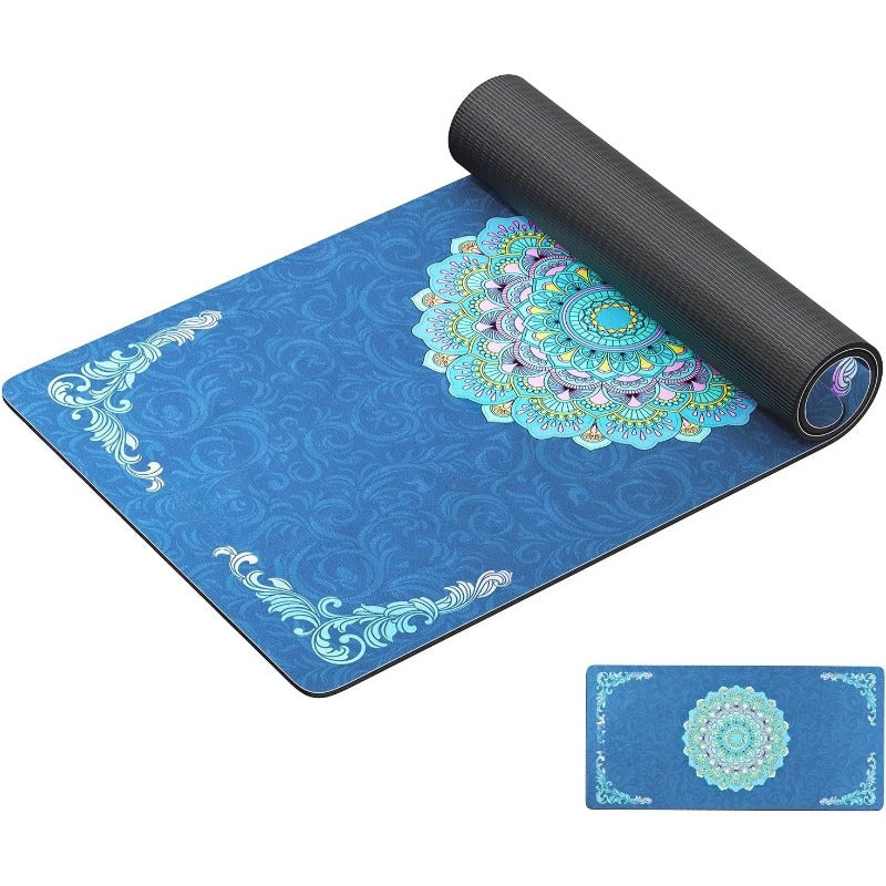 Large Dual Color PVC Yoga Mat with Mesh Bag