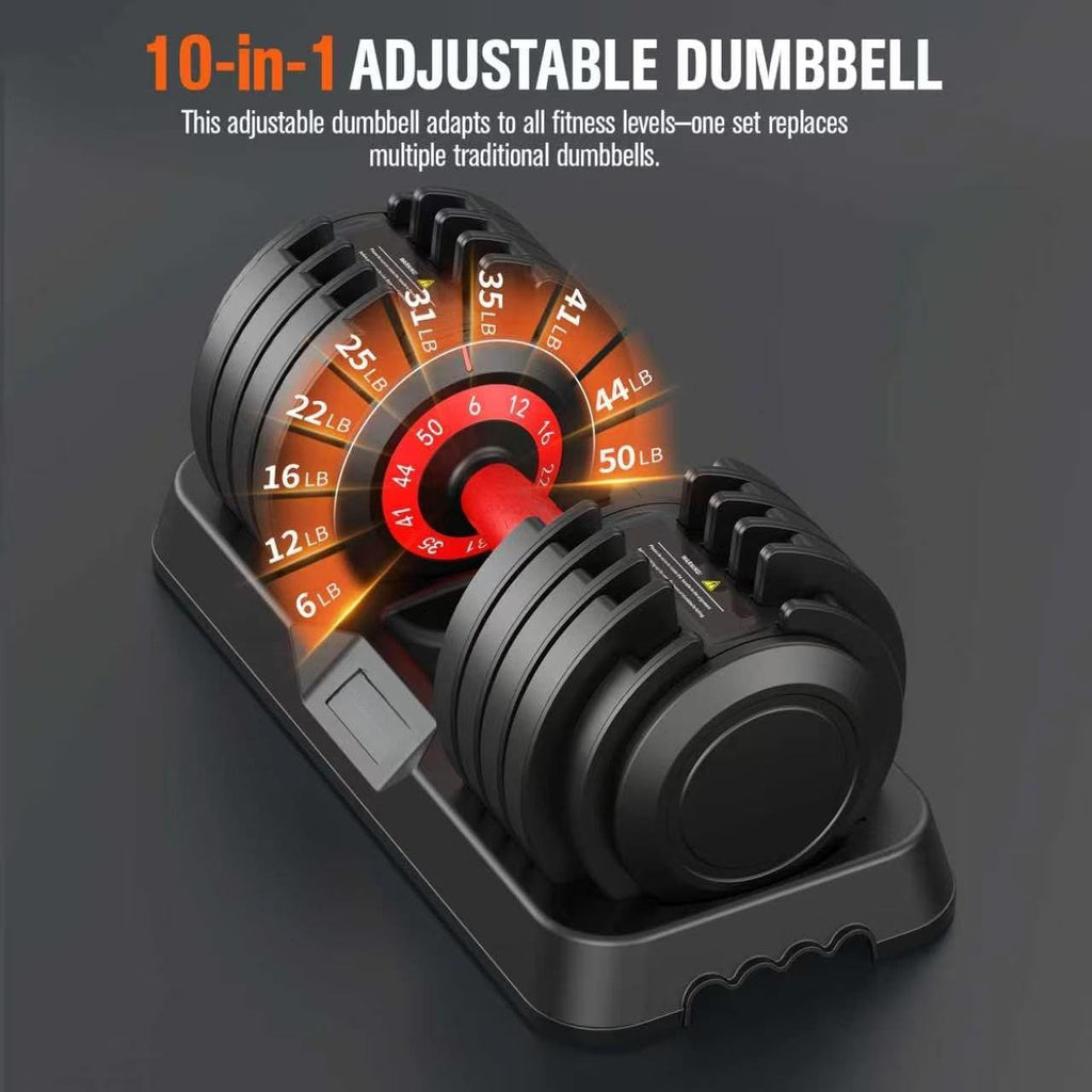 25/50LB 10-in-1 Adjustable Dumbbell Set