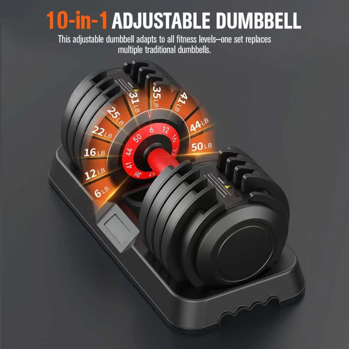 25/50LB 10-in-1 Adjustable Dumbbell Set